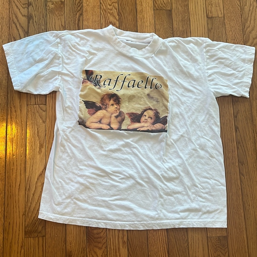 Raffaello‎ Angel Graphic Tee Art Baby Vintage Y2K